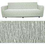 Bibaha Home 3 Kişilik Jakarlı Düz Desen Lastikli Koltuk Kılıfı Çekyat Koltuk Örtüsü Streç Esnek Kanepe Kılıfı - 180 x 230 cm - Taş Rengi