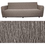 Bibaha Home 3 Kişilik Jakarlı Düz Desen Lastikli Koltuk Kılıfı Çekyat Koltuk Örtüsü Streç Esnek Kanepe Kılıfı - 180 x 230 cm - Vizon