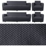Bibaha Home Balpeteği 3+3+1+1 Lastikli Kanepe Örtüsü | Lastikli Koltuk Örtüsü | Koltuk Kılıfı Takımı - 180 x 230 cm - Antrasit
