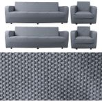 Bibaha Home Balpeteği 3+3+1+1 Lastikli Kanepe Örtüsü | Lastikli Koltuk Örtüsü | Koltuk Kılıfı Takımı - 180 x 230 cm - Koyu Gri