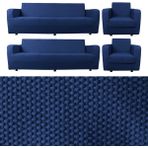 Bibaha Home Balpeteği 3+3+1+1 Lastikli Kanepe Örtüsü | Lastikli Koltuk Örtüsü | Koltuk Kılıfı Takımı - 180 x 230 cm - Petrol Mavi