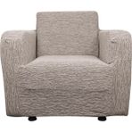 Bibaha Home Jakarlı Düz Desen Tekli Koltuk Örtüsü Koltuk Kılıfı Streç Lastikli Esnek - 85 x 120 cm - Vizon