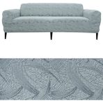 Bibaha Home Jakarlı Sehra Desen 3 Kişilik Lastikli Koltuk Kılıfı Çekyat Koltuk Örtüsü Streç Esnek Kanepe Kılıfı - 180 x 230 cm - Gri