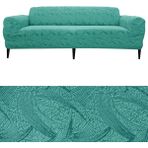 Bibaha Home Jakarlı Sehra Desen 3 Kişilik Lastikli Koltuk Kılıfı Çekyat Koltuk Örtüsü Streç Esnek Kanepe Kılıfı - 180 x 230 cm - Mint