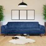 Bibaha Home Kadife Lastikli 3 Kişilik Koltuk Örtüsü | Kanepe Kılıfı| Çekyat Örtüsü Kılıfı - 180 x 230 cm - Petrol Mavi