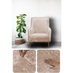 Bibaha Home Kadife Lastikli Tekli Koltuk Örtüsü - Bej - 85 x 120 cm