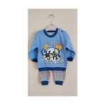 Biberon Baby Erkek Bebek Alt Üst Pijama Takımı Eşofman Araba Desenli - 3 Ay - Açık Mavi