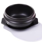Bibimbap ve Çorba için Premium Kore Taş Kase Orta Boy Cızırtılı Güveç Melamin Tepsi ile 40oz Otantik Seramik Tencere