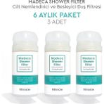 Bibimcos Madeca Duş Filtresi 3'lü Paket Cilt Nemlendirici ve Besleyici 6 Aylık Kullanım