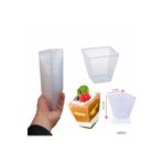Bibizde Pvc Prizma Mini Mika Plastik Kare Kap Küp Sunum Kase 200 Cc **8.**.adet Sunumluk**sert Mika**