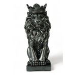 Biblo Dekoratif Obje Heykel Taçlı Aslan Biblo Dekoratif Süs Eşyası Gümüş Eskitme Model 34 8682874850657