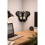 biblohanem Minimal Kelebek Tasarım Duvar Köşe Rafı | MDF 5.6 mm | Dekoratif Köşe Raf