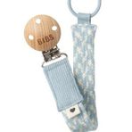 Bibs Paci Braid Baby Blue Ivory Emzik Askısı
