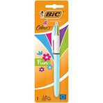 BIC 4 renkli tükenmez kalem, 4 renkli, eğlenceli, tekli paket, ofis, ev ofis veya okul için ideal