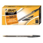 BIC Cristal Xtra Bold Ballpoint Pen, Bold Point (1.6mm), Black, 24-Count
