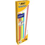 BIC Evolution Stripes Kurşun Kalem 12'li Kutu,Kıymık Oluşturmaz, Çiğnemeye Karşı Dayanıklı, Kolay Açılır