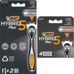 Bıc Hybrid 5 1 Sap & 2 Başlık Erkek Tıraş Bıçağı ve 4'lü Yedek Tıraş Bıçağı Kartuşu Seti - Ahşap - Option-1 - 0 - 3 Yaş