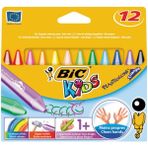 Bic Kids 12’li Renkli Pastel Boya Seti Plastidecor Triangle Çocuklar İçin Güvenli ve Eğlenceli
