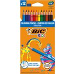 BIC Kids Evolution Kuru Boya Kalemi, 12'li Kutu, Kıymık Oluşturmaz, Çiğnemeye Karşı Dayanıklı, Kolay Açılır