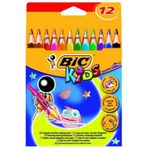 Bic Kids Evolution Üçgen Jumbo Kuru Boya Kalemi Seti, 12 Renk, Çok Renkli