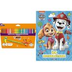 BIC Kids Kid Couleur 24'lü Keçeli Boya Kalemi ve Paw Patrol İlk Boyama Kitabım