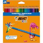 BIC Kids Tropicolors Kuru Boya Kalemi 24 Renk, Kıymık Oluşturmaz, Ağaç Kesilmeden Üretilmiştir, Çiğnemeye Dayanıklı