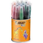 Bic Kids Visa Firça Uçlu Keçeli Boya Kalemi, 18'Li Kavanoz, Fırça Başlı Esnek Yumuşak Uç, Yıkanabilir Su Bazlı Boya