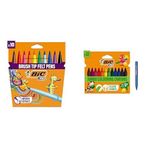 BIC Kids Visaquarelle Fırça Uçlu Boya ve Plastidecor Pastel Boya Seti (10'lu + 12'li)