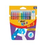 Bic Magic Silinebilir Keçeli Kalem 10+2 Renkli İkili Paket 3-6 Yaş Çocuklar İçin Eğlenceli