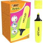 Bic Marking Flat Fosforlu Kalem Sarı 12 Adet Sarı