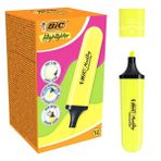 Bic Marking Flat Fosforlu Kalem Sari 12 Adet