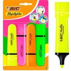 Bic Marking Flat Hıghlıghter 4'lü Blister Parlak Renkler Fosforlu Kalem Seti 517952 Çok Renkli