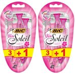 BIC Miss Soleil Kadın Tıraş Bıçağı 4'lü Blister (3 Bıçak), Aloe Vera ile Zenginleştirilmiş Kayganlaştırıcı Jel Şerit (2 paketi)