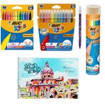 Bic Pastel Boya Keçeli Boya Metal Tüp Kuru Boya 12'li ve Resim Defteri