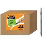 BIC Round Stic Xtra Life Ballpoint Pen, Medium Point (1.0mm), Black, 144-Count