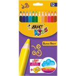 Bic Süpersoft 12'li Kuru Boya+Jumbo Kalemtıraş