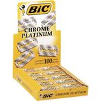 BIC Tıraş bıçağı, 100 adet, krom platin, her tıraş bıçağı için, çift kenarlı bıçak, paslanmaz