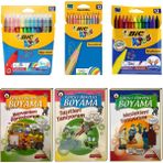 Bic Tropicolors Kuru Boya 12'li + Keçeli Boya 12'li + Mum Boya 12'li