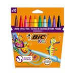 Bic Visa Fırça Uçlu Keçeli Boya Kalemi 10`Lu Kutu
