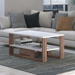 Bicabin Floransa Dekoratif Orta Sehpa -Atlantik Çam/Beyaz - 44 x 95 cm