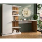 Bicabin Mdf Narin Raflı Kitaplıklı Kapaklı Dolaplı Çalışma Masası -Atlantik Çam/beyaz (Dolap Sol) - 178*175*55 - Atlantik Çam Beyaz