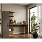 Bicabin Narin Raflı Kitaplıklı Kapaklı Dolaplı Çalışma Masası -Atlantik Çam/antrasit (Dolap Sol) - 178*175*55 - Atlantik Çam - Antrasit