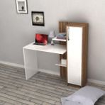 Bicabin Narin Trend Raflı Kitaplıklı Kapaklı Dolaplı Çalışma Masası -Atlantik Çam/Beyaz - 123 x 45 x 122 cm - Beyaz - Ceviz