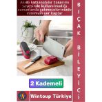#Bıçakbileyici Ergonomik Tutuş Kaymaz Taban İnce Kaba Bileme 2 Kademeli Katlanabilir Bıçak Bileyici