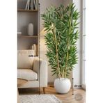 Biçiçek 125CM Yapay Bambu Ağacı Küre Saksıda - Beyaz