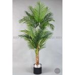 Biçiçek Areka Palmiyesi 220Cm Metal Siyah Gümüş Saksıda