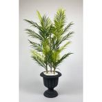 Biçiçek Yapay Areka Ağacı Palmiye Ağacı 33 Yapraklı Bambu Gövdeli Antrasit Nergis Saksı Salon Çiçeği 130CM