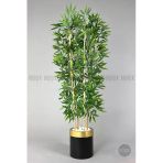 Biçiçek Yapay Bambu Ağacı 140CM Siyah Gold Metal Saksıda