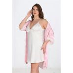 Bicomi 2Li Beyaz-Pembe Sabahlık Takımı Bigsize 6210