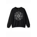 Bicycle Circle Kaleidoscope Mountain Bisiklet Baskılı Sweatshirt Siyah